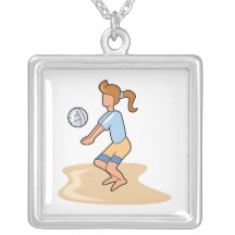 beach volleyball girl personalised necklace