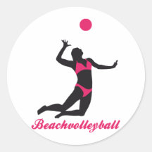 beach volleyball runde aufkleber