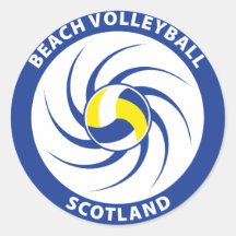 Beach Volleyball Scotland Round Stickers