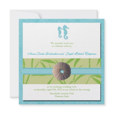 Beach Wedding - Aqua  Blue wedding invites by weddingsnengagements