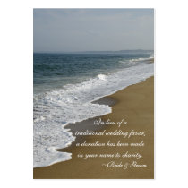 Beach Wedding Charity Favour Card Business Card Template