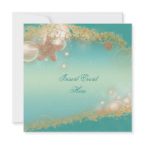 Beach wedding elegant party theme personalized announcements