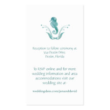 Beach Wedding enclosure cards Business Card Template