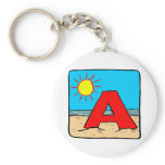 Beach Wedding Ideas Letter A keychains