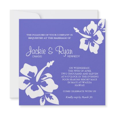 Beach Wedding Invitation Hibiscus Flower Mauve by WeddingShop88