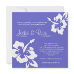 Beach Wedding Invitation Hibiscus Flower Mauve
