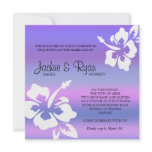 Beach Wedding Invitation Hibiscus Purple Pink