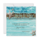 Beach Wedding Invitation Seashell Blue
