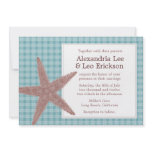 Beach Wedding Invitation - teal checkers