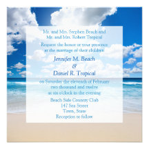 Beach Wedding Invitation Tropical Wedding