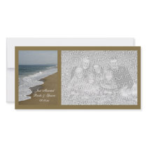 Beach Wedding Just Married Photo Card