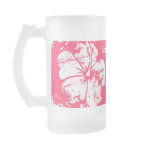 Beach Wedding Luau Grunge Hibiscus Coral Pink Coffee Mugs