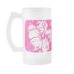 Beach Wedding Luau Grunge Hibiscus Pink Mug
