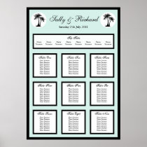 Beach Wedding Palm Tree Table Seating Plan Print