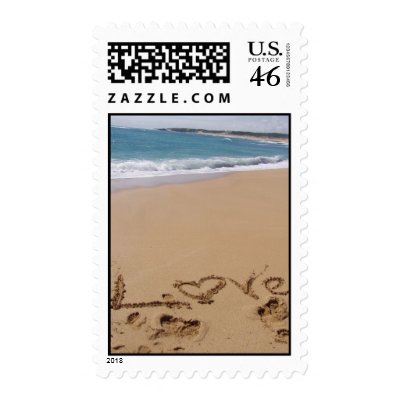 Beach Wedding Postage Stamp by beka_277