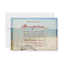 Beach Wedding Reception Cards - Beach Staircase Personalised Invites