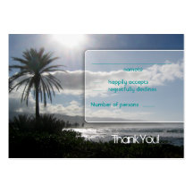 Beach Wedding Response Cards Palm Tree Business Card Templates