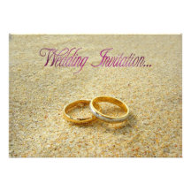 Beach Wedding Rings Wedding Invitation