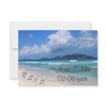 beach wedding RSVP standard 3.5 x 5 Invitation