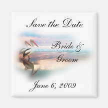 Beach Wedding Save the Date Magnets