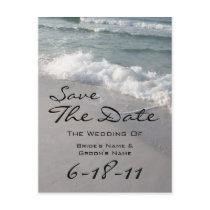 Beach Wedding Save The Date - Ocean Waves & Sand