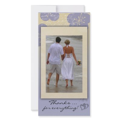 Beach Wedding Thank You Photo Card by aslentz