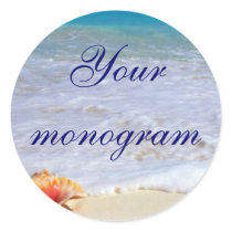 Beach Wedding Theme Envelope Seals Labels Sticker