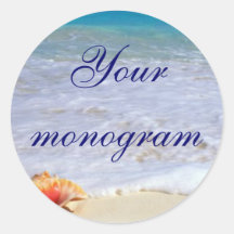 Beach Wedding Theme Envelope Seals Labels Sticker
