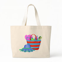 beachbag and hat multicolored
