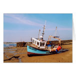 BEACHED FISHING BOAT IN GUERNSEY CARD
