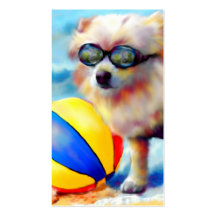Beachin' (Pomeranian) Business Cards
