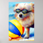 Beachin' (Pomeranian) Fine Art Print