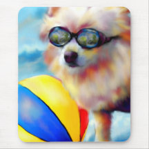 Beachin' (Pomeranian) Mousepad