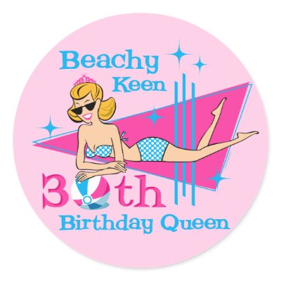 Beachy Keen 30th Birthday by pinkinkart