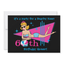 Beachy Keen 60th Birthday Custom Invitations
