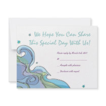 Beachy Ocean Bar Bat Mitzvah Invitation reply card