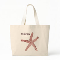 BEACHY vintage starfish coral print Tote Bag