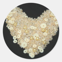 Bead and Sequins Heart Sticker