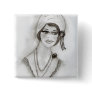 Beaded flapper girl buttons