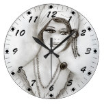 Beaded Flapper Girl Wall Clock
