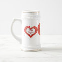 Beaded Red Heart Valentine mugs