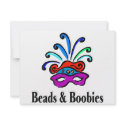 Beads And Boobies Mardi Gras invitations