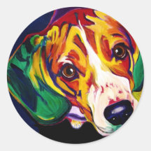 Beagle #5 round sticker