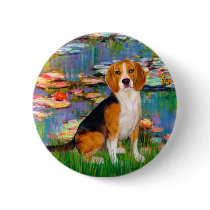 Beagle 7 - Lilies 2 Pinback Buttons