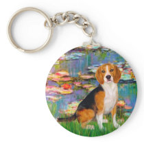 Beagle 7 - Lilies 2 Keychain