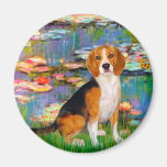 Beagle 7 - Lilies 2 Refrigerator Magnet