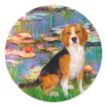 Beagle 7 - Lilies 2 Round Sticker