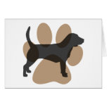 Beagle and Pawprint Greeting Card