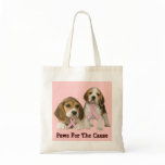 Beagle Breast Cancer Tote Bag