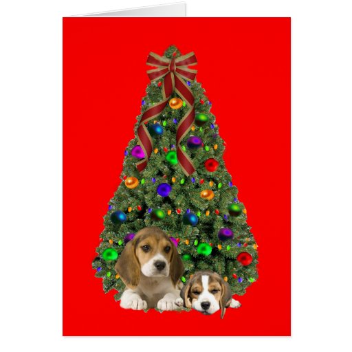 beagle christmas card tree zazzle beagle christmas card tree zazzle